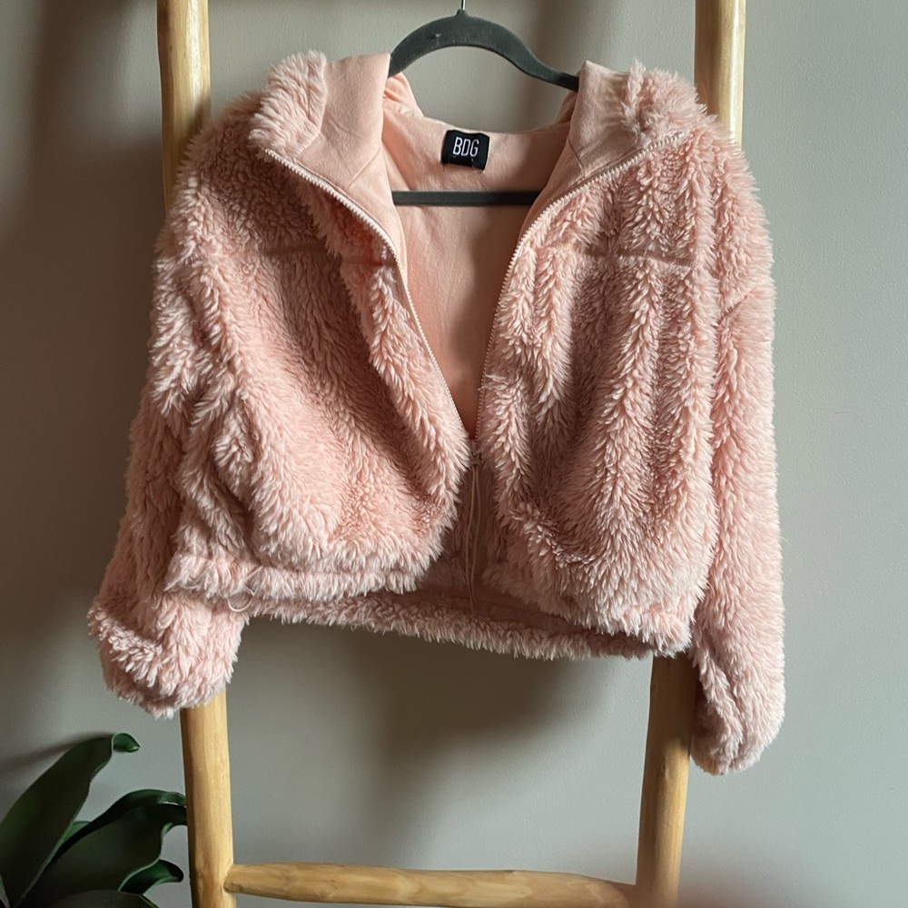 BDG / Urban Outfitters cropped faux fur hoodie